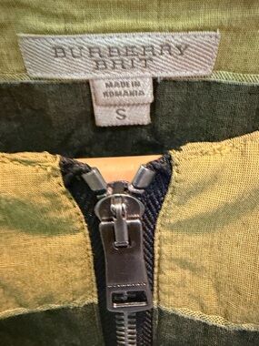 Burberry Brit Olive Green Zip-Front Top